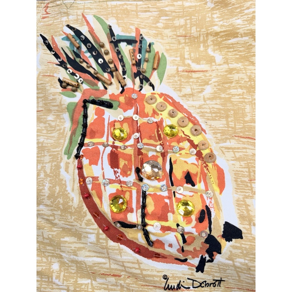 Women's Sun N Sand Lindi Dobrott Beach Bag Pineapple Coastal Tropical Resort - Picture 4 of 16